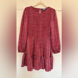 Draper James Red and White Patterned Dress
